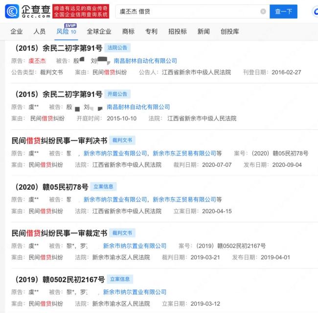 虞書欣父親因借貸糾紛起訴礦業(yè)公司 案件再審引關注