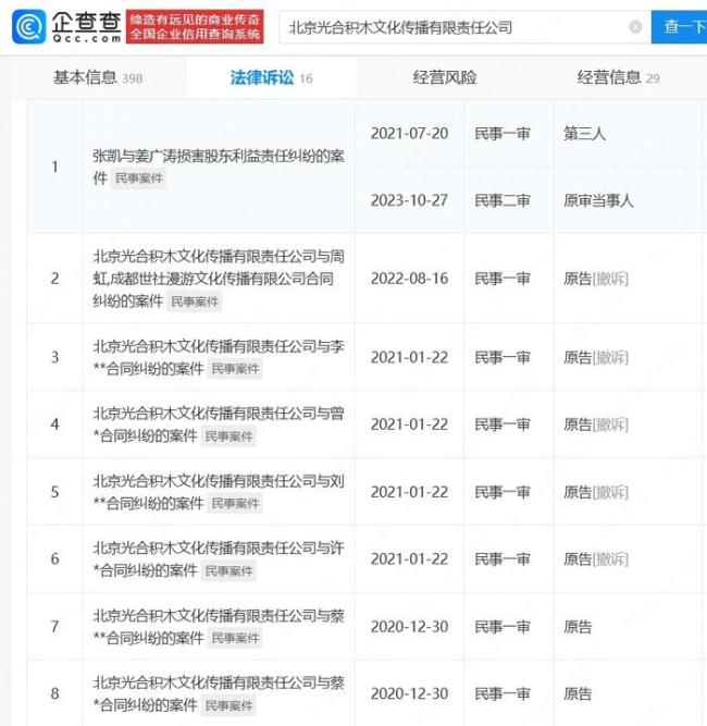 姜廣濤僅剩光合積木一家公司存續(xù) 配音演員告別引發(fā)關(guān)注