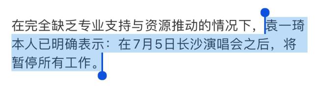 袁一琦將暫停所有工作