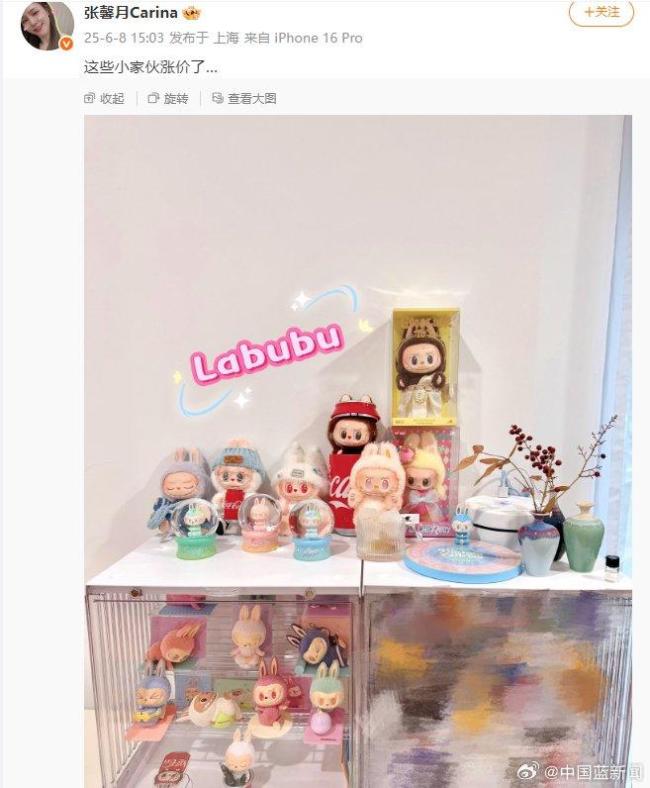 林峯老婆晒满柜labubu