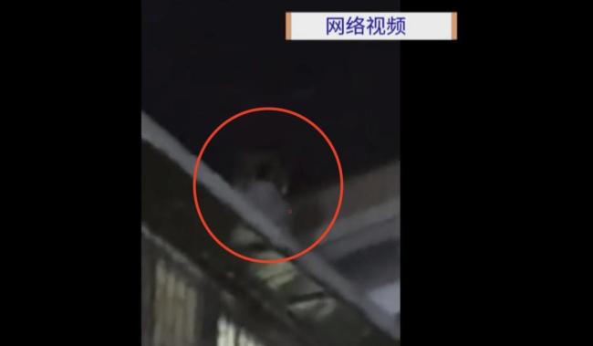 廣州一男子深夜在樓頂高空拋物