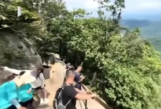丹东一游客坐栏杆不慎后仰坠崖身亡