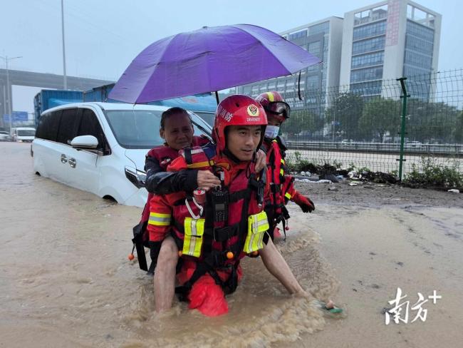 暴雨致老人爬树避险消防救援 多地紧急响应