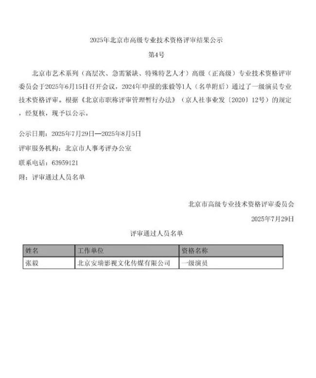 张译获得国家一级演员职称