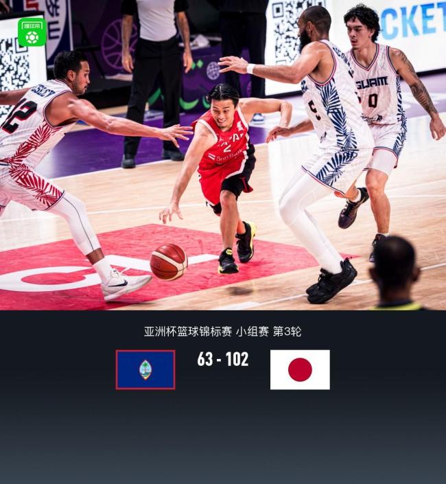 日本男篮狂胜关岛锁定B组第2