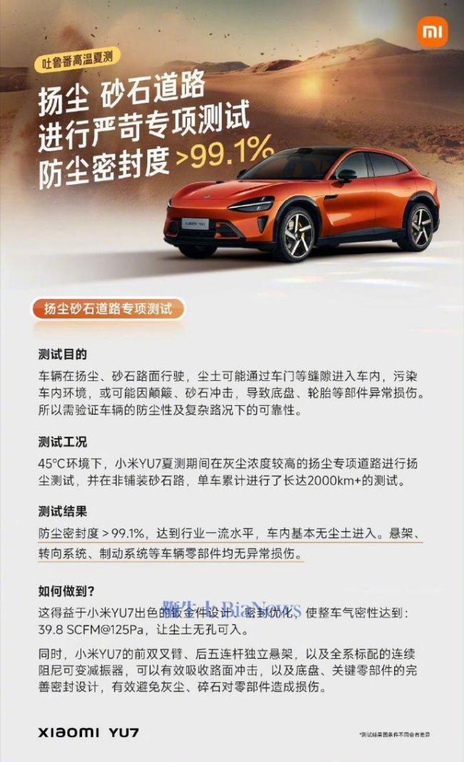 雷军分享小米汽车防尘性测试