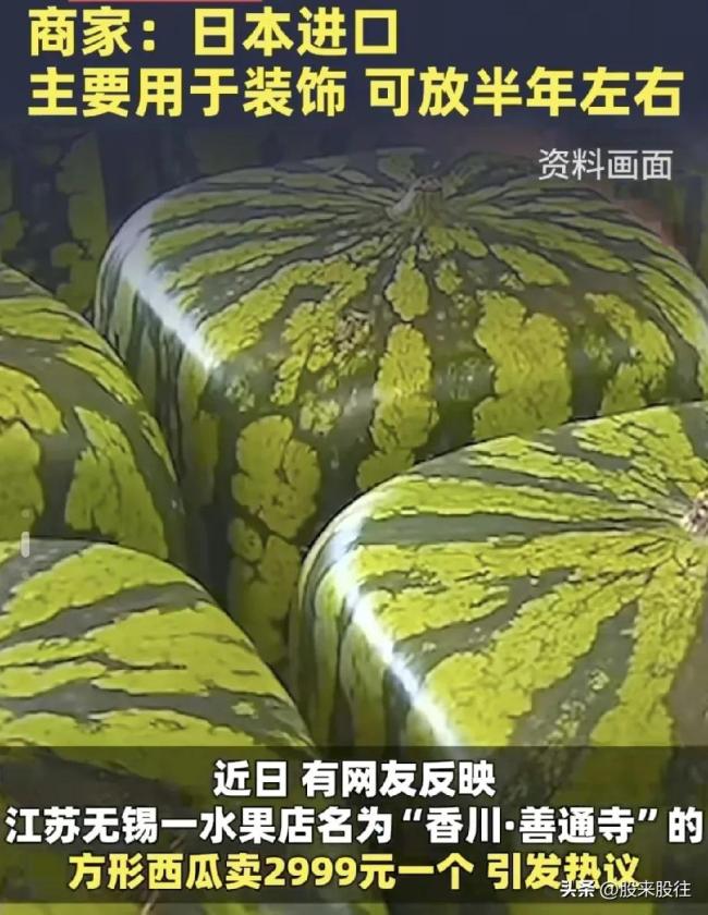 方形西瓜卖2999元一个 日本进口引热议