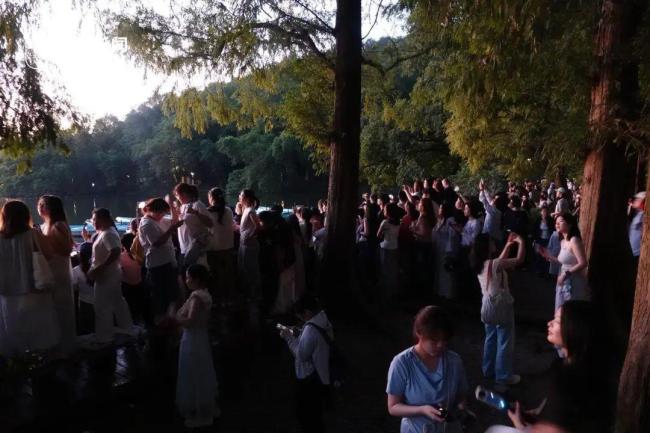 凌晨四点🕓️的西湖全是人人人 夜色中的生活百态