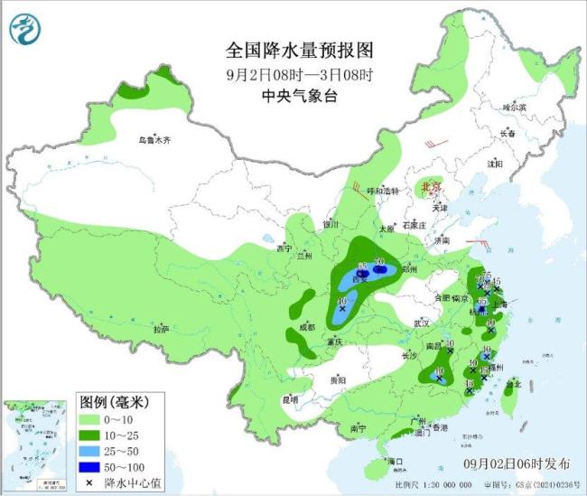 陕西河南湖北四川等地有较强降水