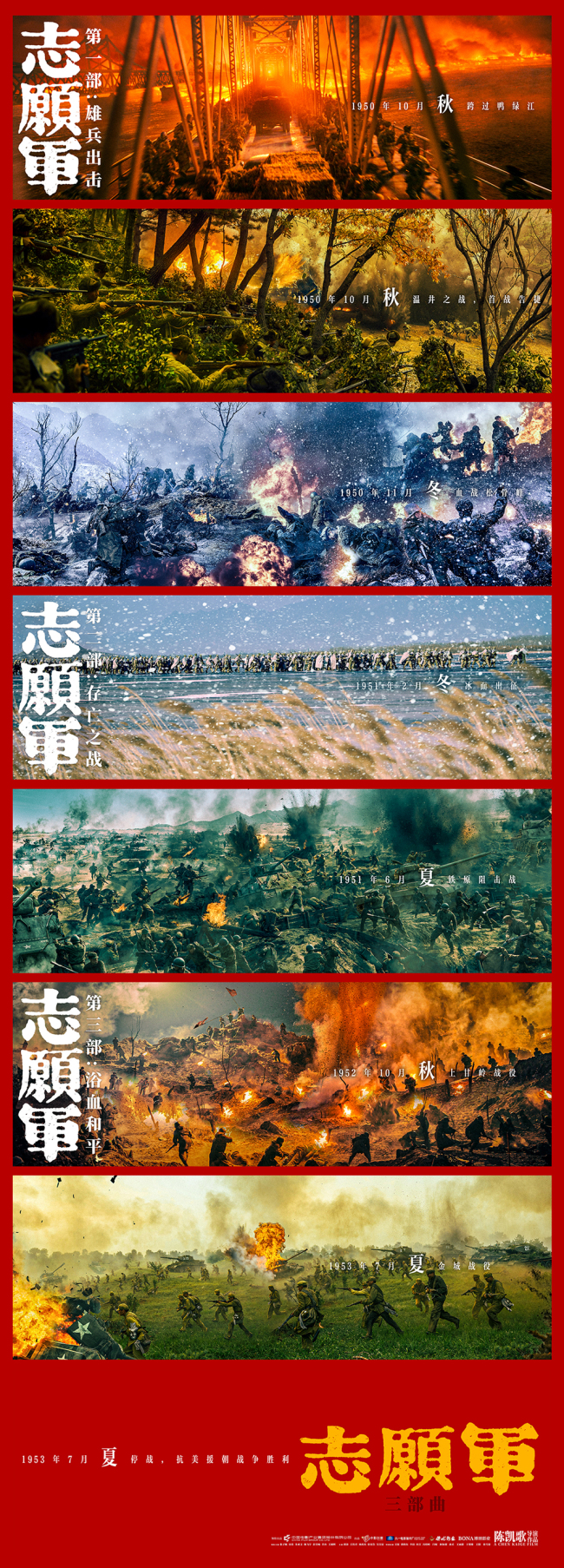 陈红陈凯歌出席电影首映礼 《志愿军》三部曲终章揭晓