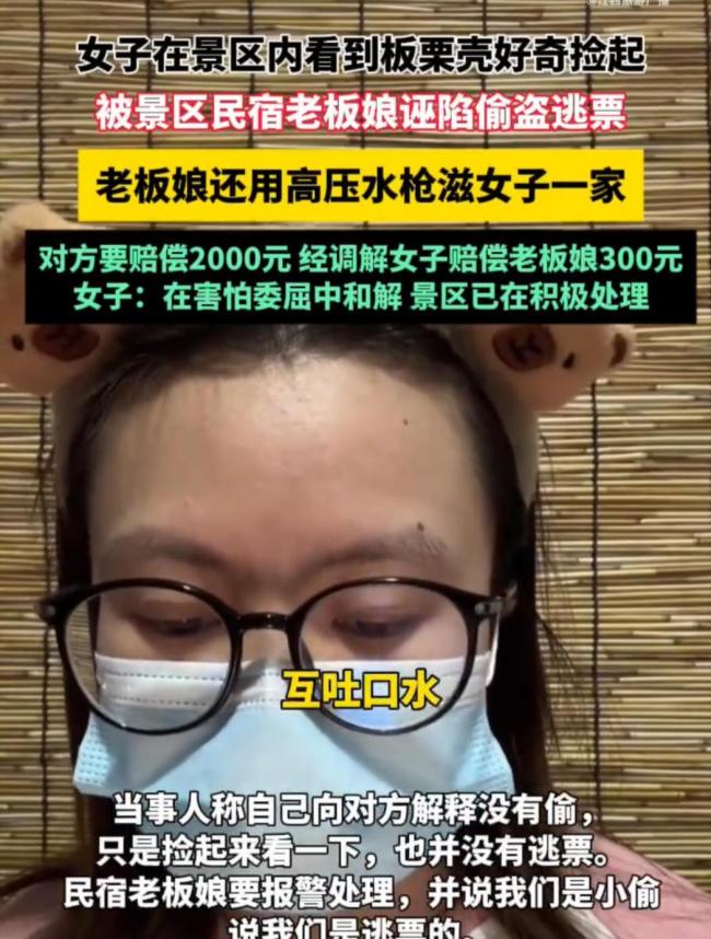 景区称捡板栗壳冲突事件已处理完毕