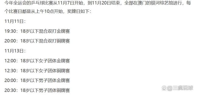 全运乒乓球难度超奥运 国手争锋挑战大