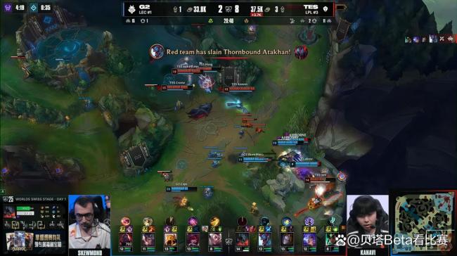 TES1-0轻松击败G2 拿下世界赛首胜