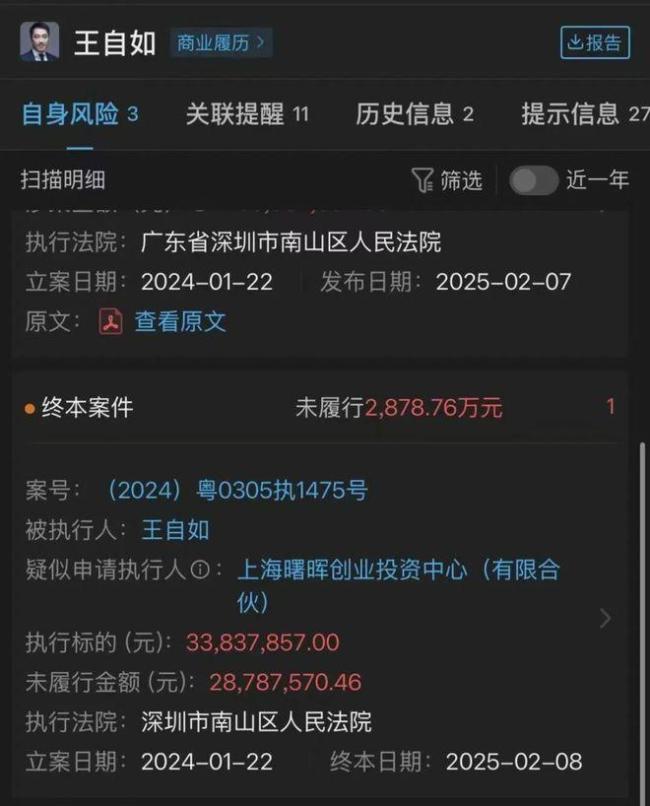 王自如欠债何以达到一个小目标 从顶流到“老赖”的轨迹