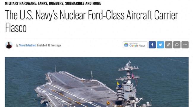 中国航母建造技术何以赶超美国 电磁弹射领先