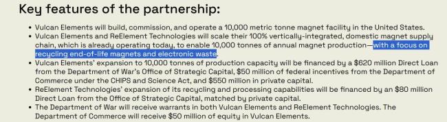美国扶持稀土磁体与回收初创公司 高额资金助力产业发展