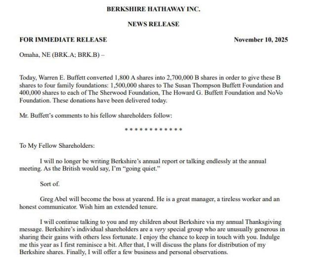 巴菲特力挺阿贝尔