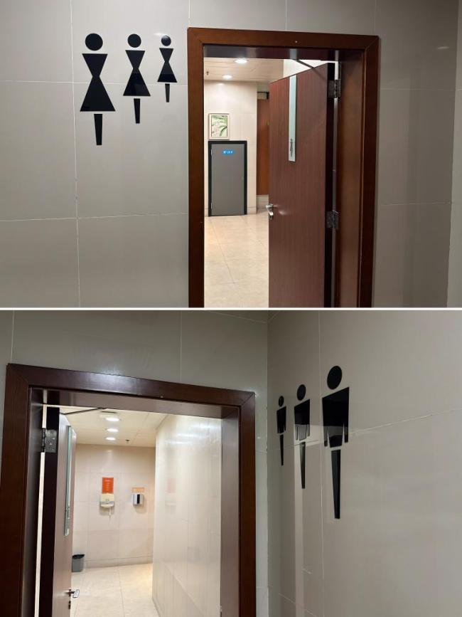 公厕标识抽象化 让人哭笑不得的“谜题”