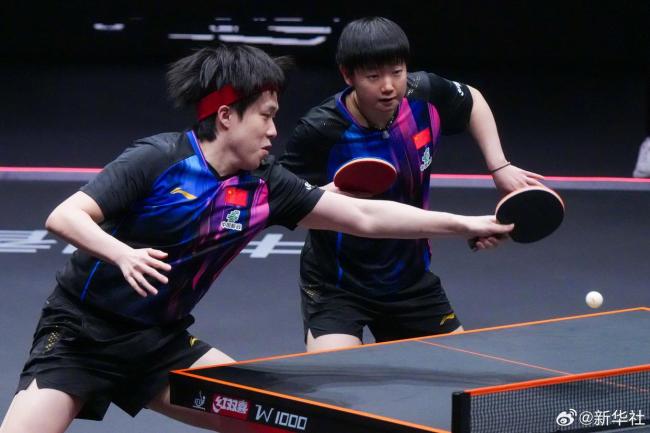 王楚欽孫穎莎擊敗林詩(shī)棟蒯曼 混雙決賽完勝