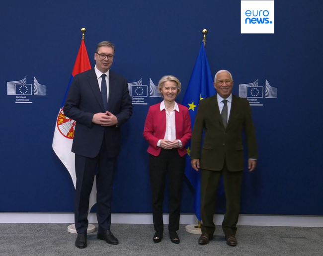 武契奇與馮德萊恩低語被意外錄下 莫斯科消息引猜測(cè)