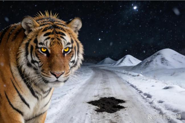 女子近距离感受东北虎“死亡凝视” 雪夜惊魂5分钟