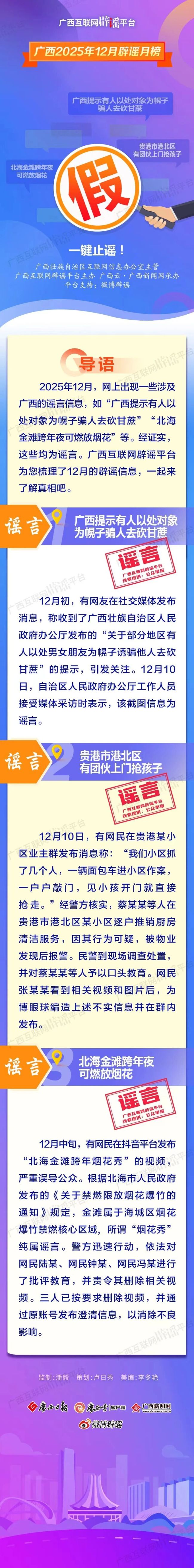 廣西2025年12月辟謠月榜