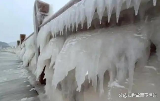 威海暴雪再现“冰河世纪” 冰封海岸壮观景象