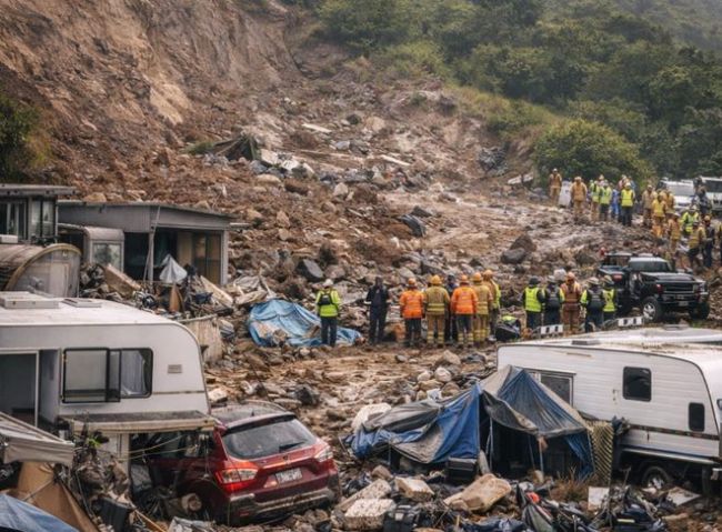 新西兰一露营地发生山崩帐篷被吞噬 多人失踪惊魂未定