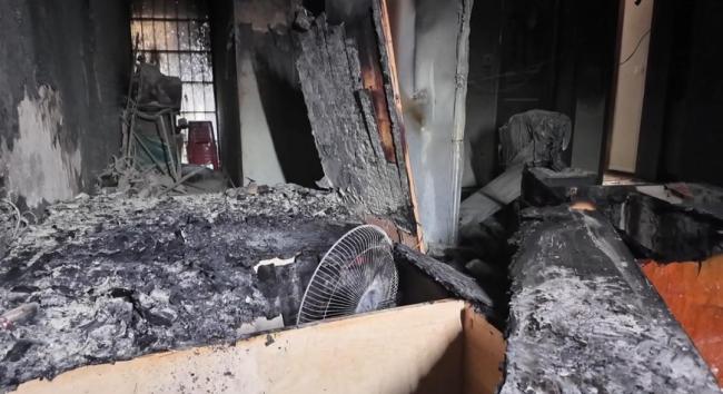 居民为晒被子出昏招效用翻车 取暖器变“炸弹”