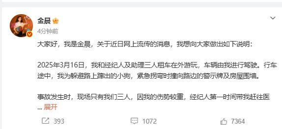 金晨交通事故不构成犯罪 逃逸行为受罚