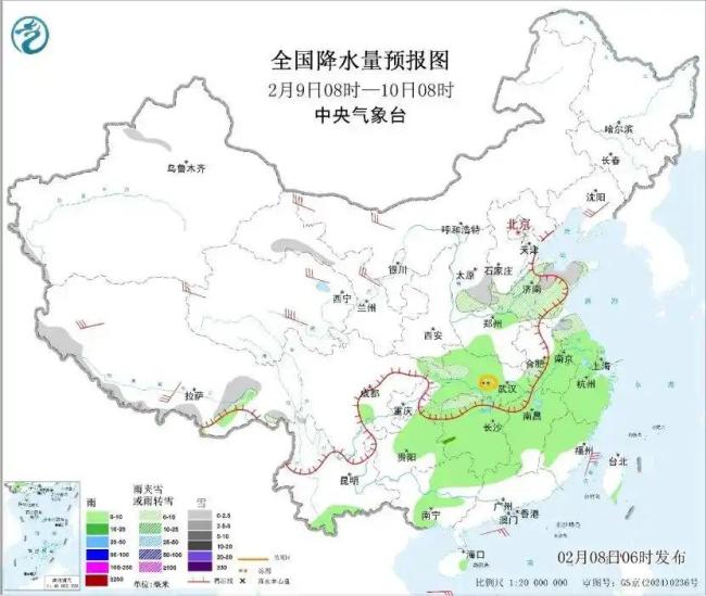 湖北湖南江苏等地有雨雪相态治愈 南边多昏暗雪天气