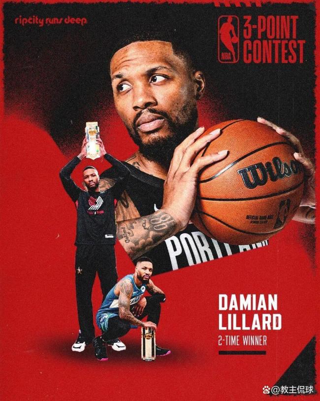 利拉德复出即夺冠 三分大赛三冠王