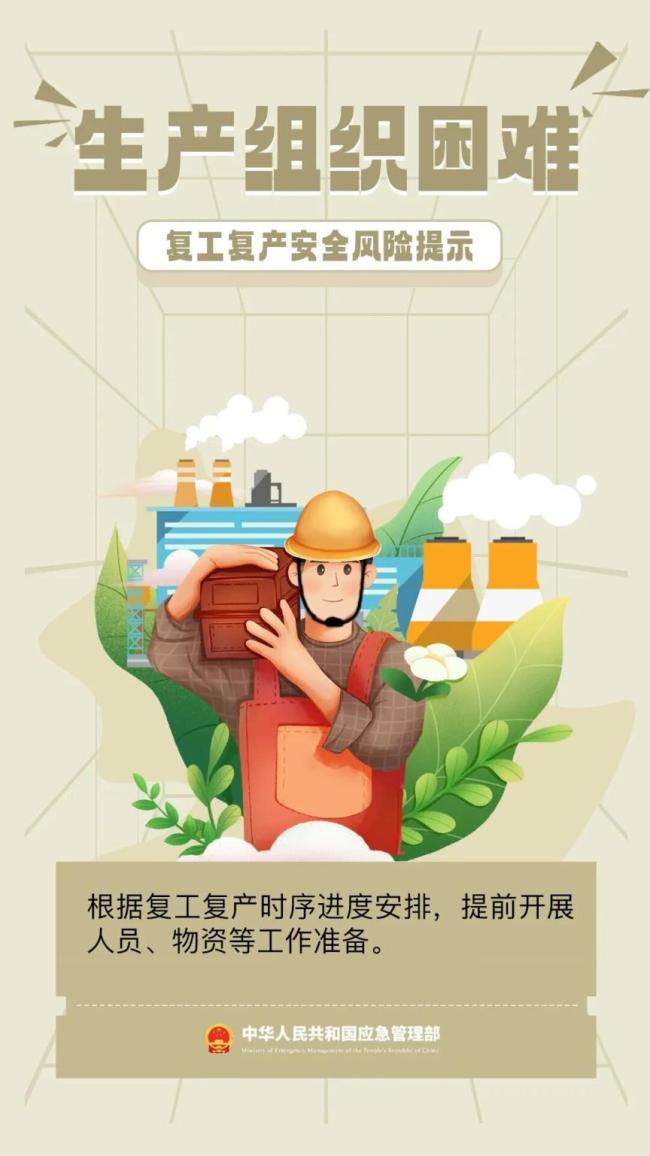 节后复工复产安全提示 警惕事故易发期