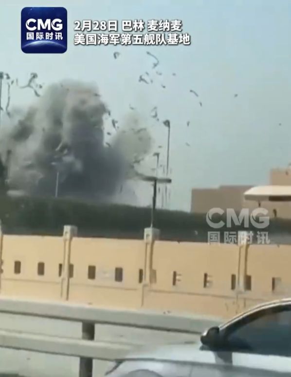 美第五舰队总部遇袭前后对比图 巴林基地遭袭损毁严重