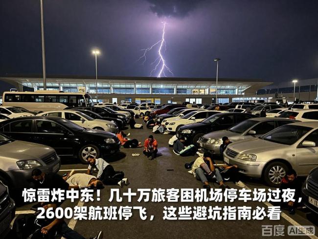 超2600个航班被取消 中东冲突致旅客滞留停车场过夜
