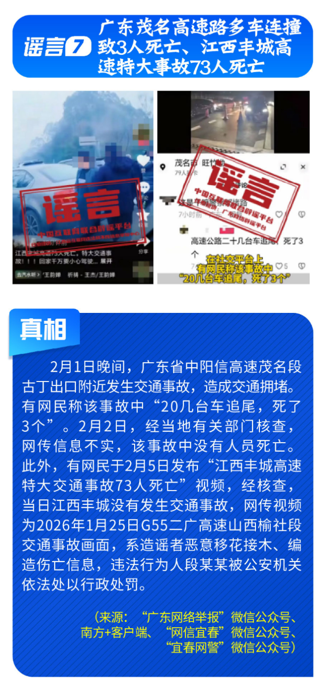 中国互联网联合辟谣平台2月辟谣榜