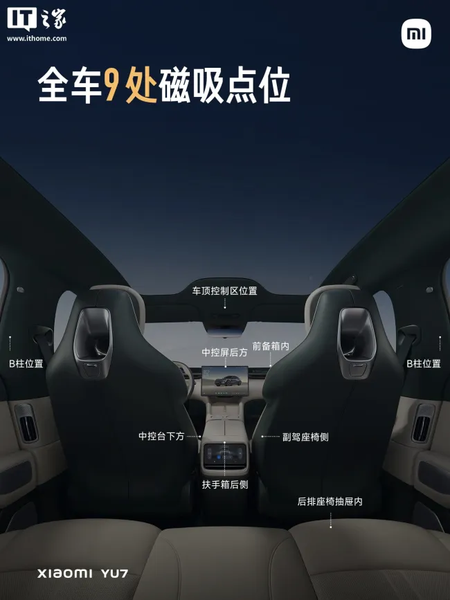 新一代SU7新增全车9处磁吸点位