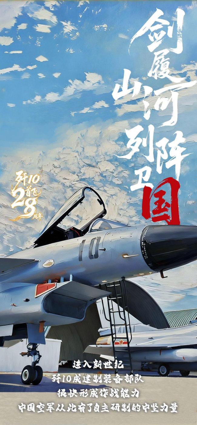 歼10二十八载不负苍穹 蓝天壮歌颂英雄