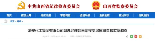 潞安化工集团副总经理韩玉明被查