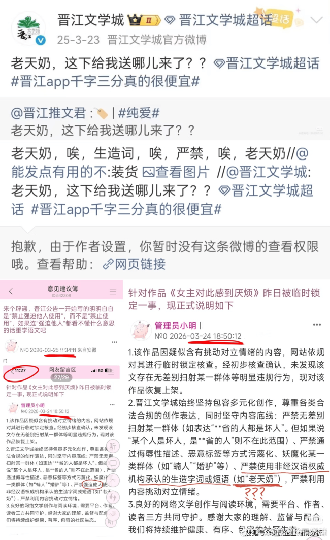 晋江把发票设为屏蔽词 用户维权受阻引发热议