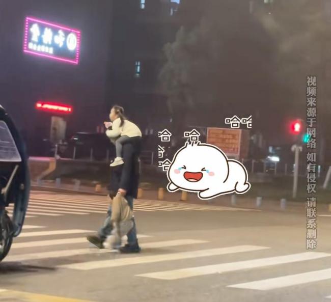 父亲一人带俩娃过马路 上演“大型双标” 穷养儿富养女真香?