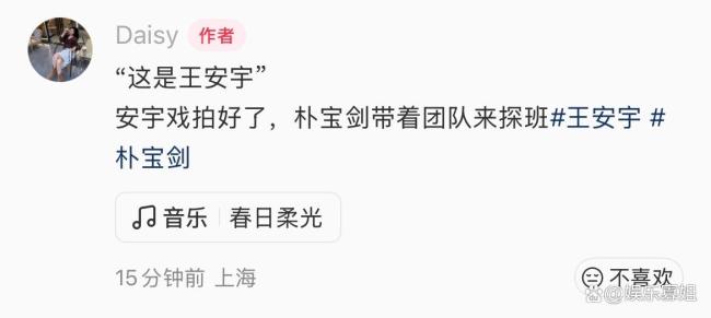 朴宝剑探班王安宇