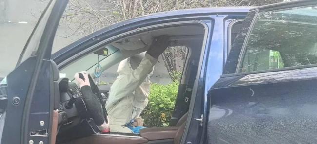 男子停车未关窗蜜蜂筑起蜂巢 短短十余分钟