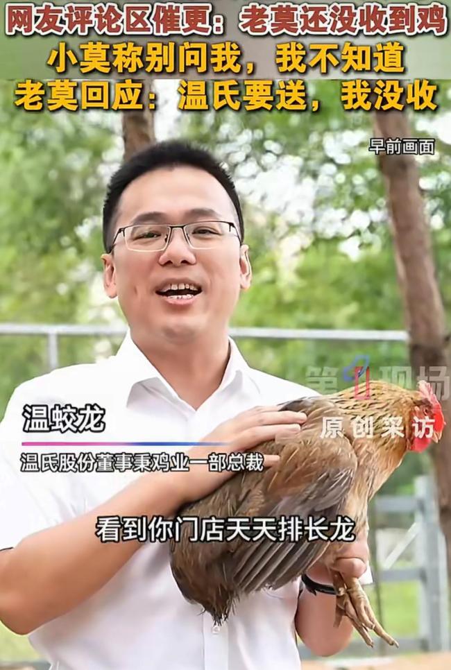 莫氏老板未收温氏1000只赠鸡