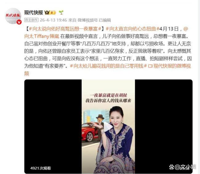 向太说向佑不如向佐老想一夜暴富