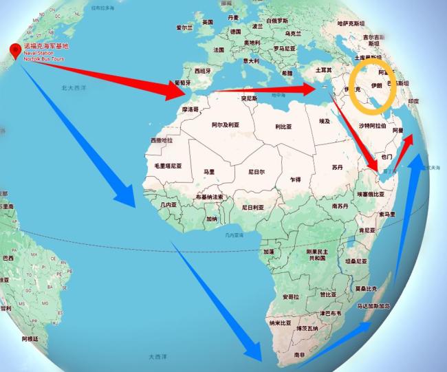 怕挨胡塞打？“布什”号航母赶往中东，反常绕行好望角 规避胡塞风险