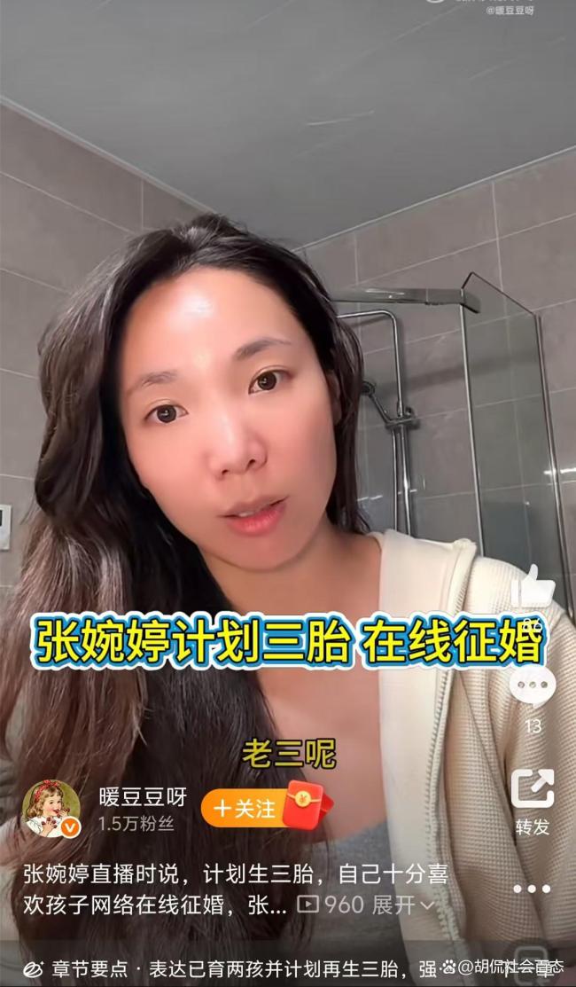 张婉婷向Q女士自曝曾当过小三 试图挽回婚姻引发争议