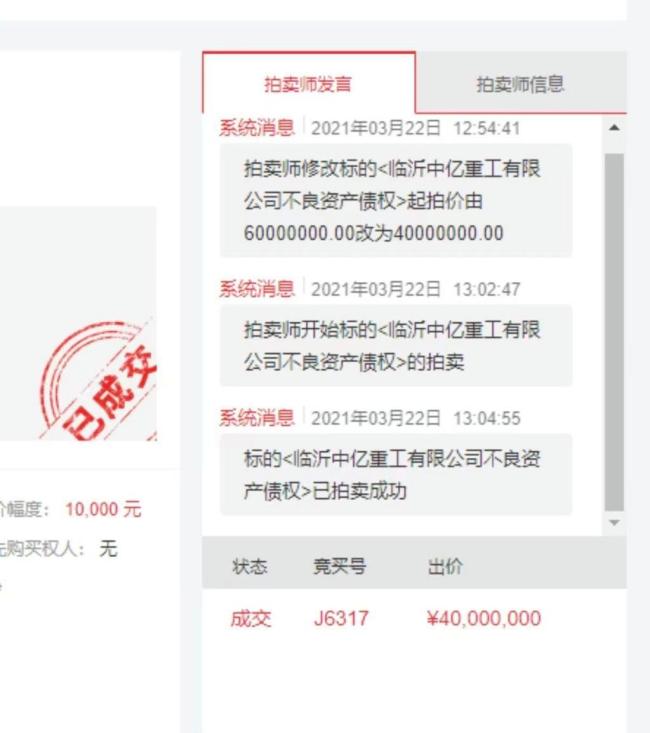 法院干警配偶低价拍得六千万债权