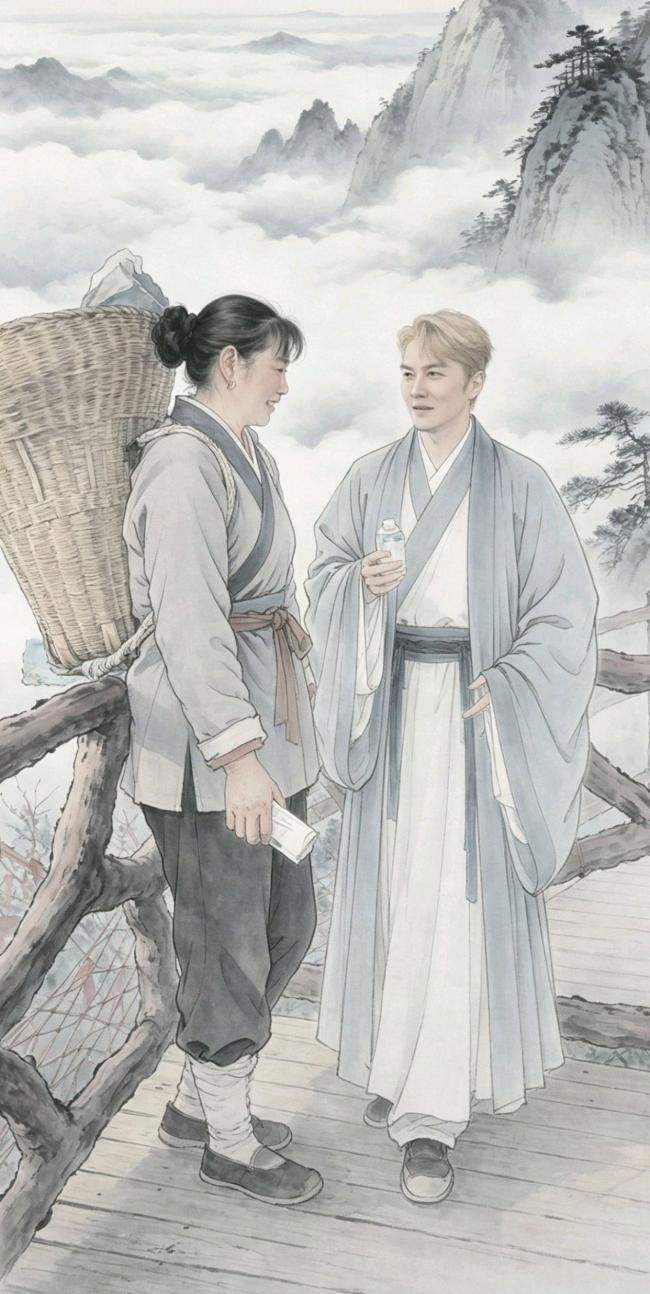 吴克群为老君山挑山工送外骨骼机器