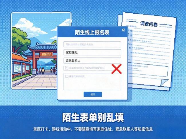 教唆:你的个东谈主信息很可能即是这么流露的 五一出游需严慎